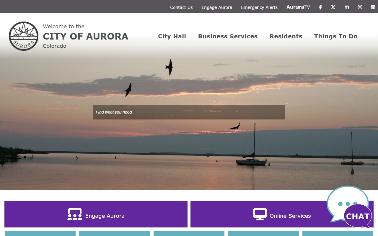 Aurora city government website