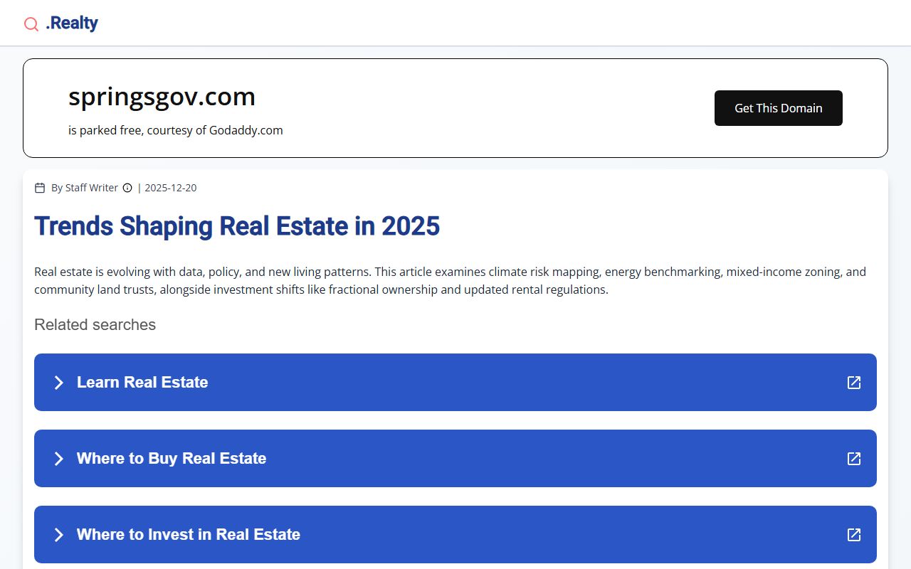 Colorado Springs city government website