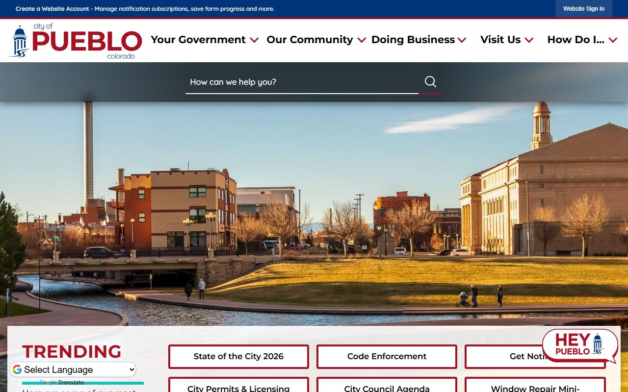 Pueblo city government website