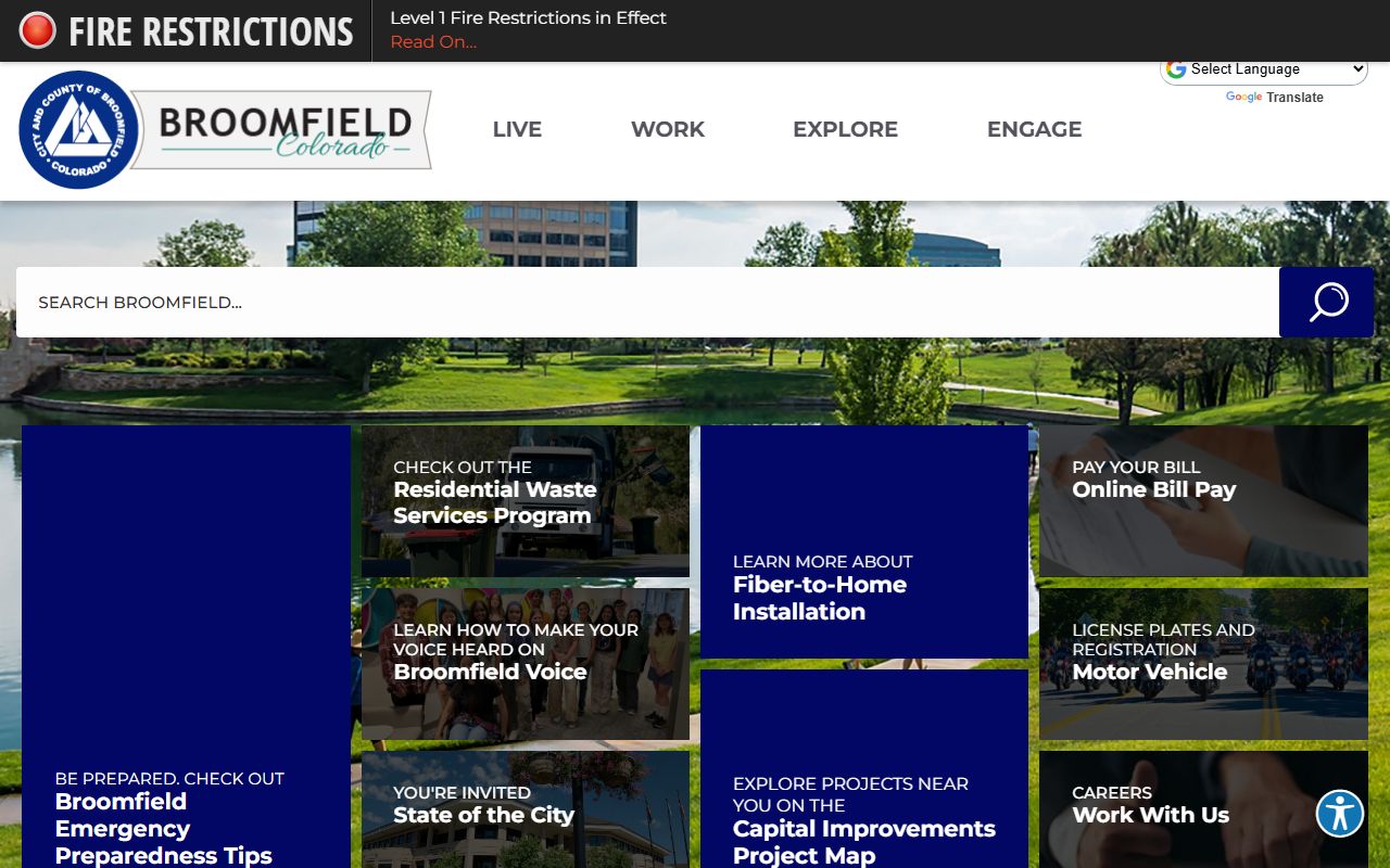 Broomfield city and county government website