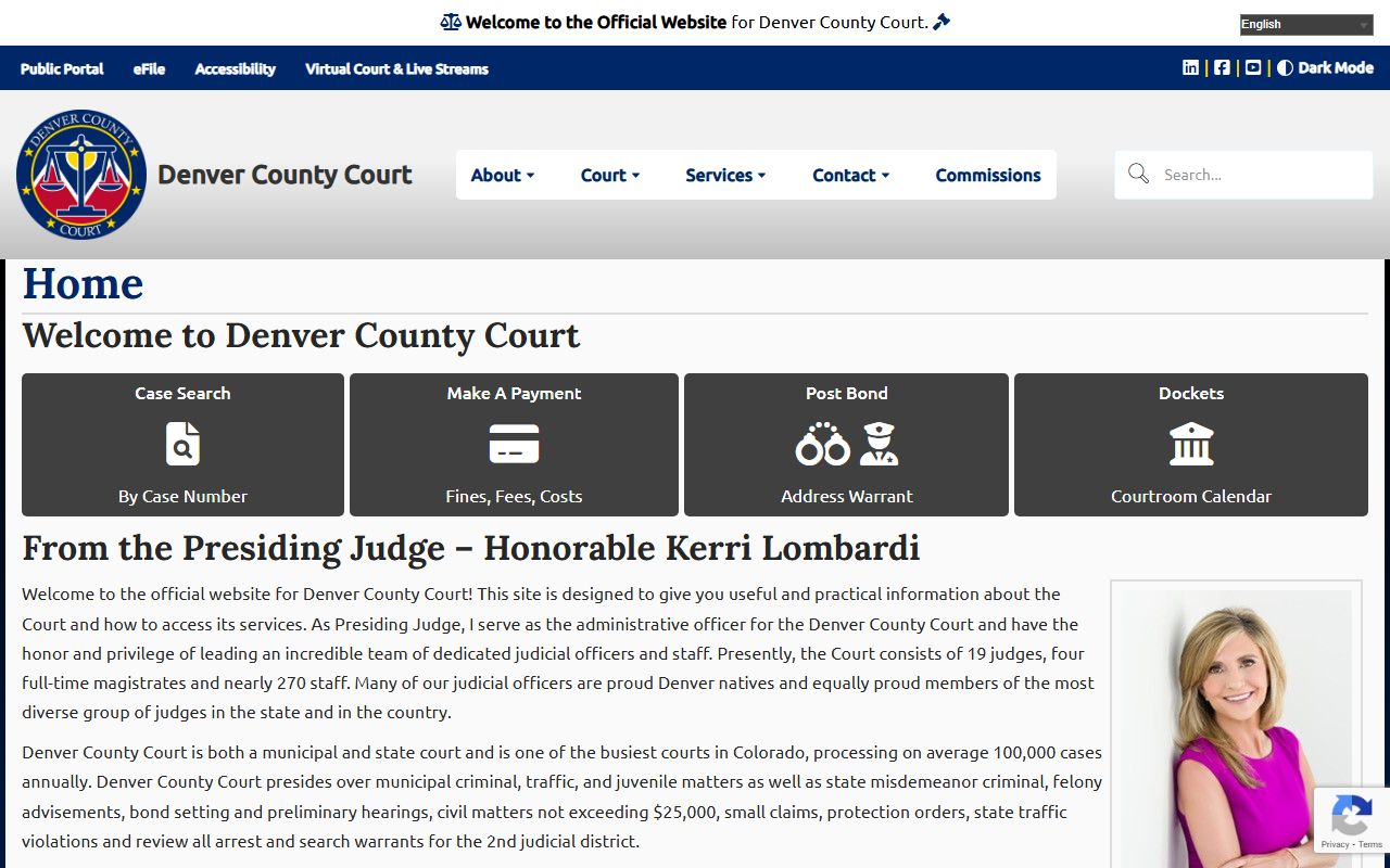 Denver County Court homepage